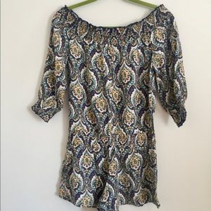 Fire LA Blue Boho Cold Shoulder Romper